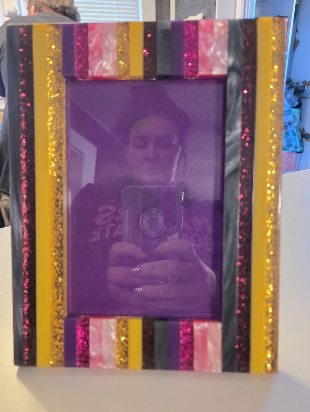 Kurt Geiger NWOB Acrylic Striped Photo Frame RARE